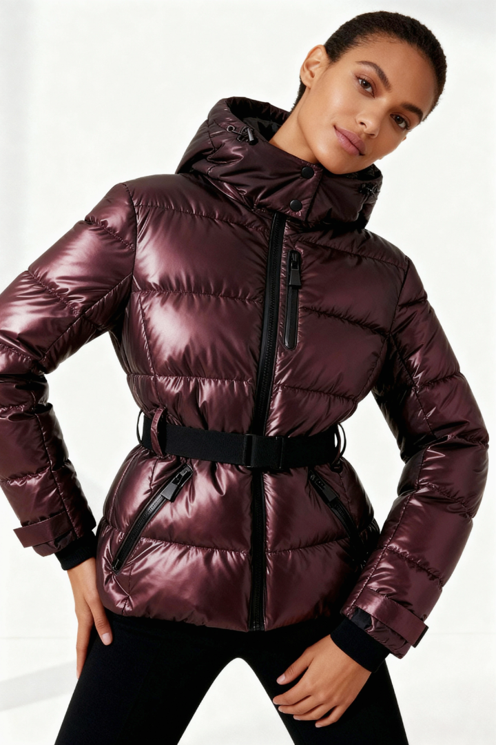 Margo & Main – belted hooded quilted puffer jacket, additional view 13, US women's sizes