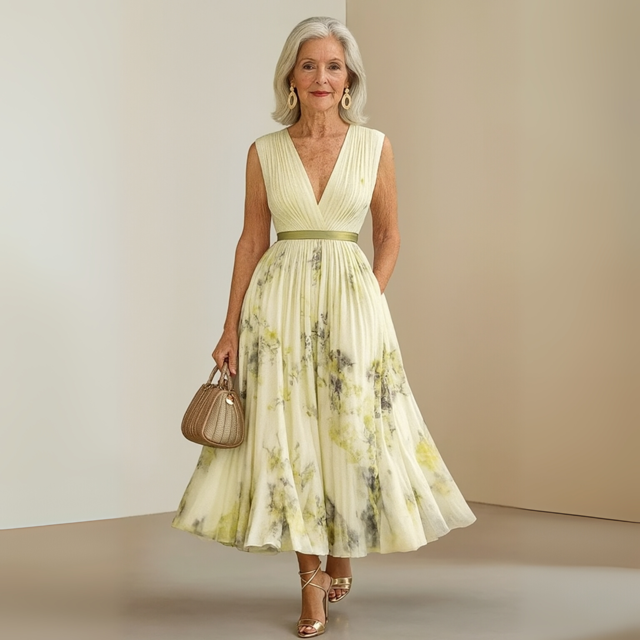 Elowen Floral Flowy Midi Dress