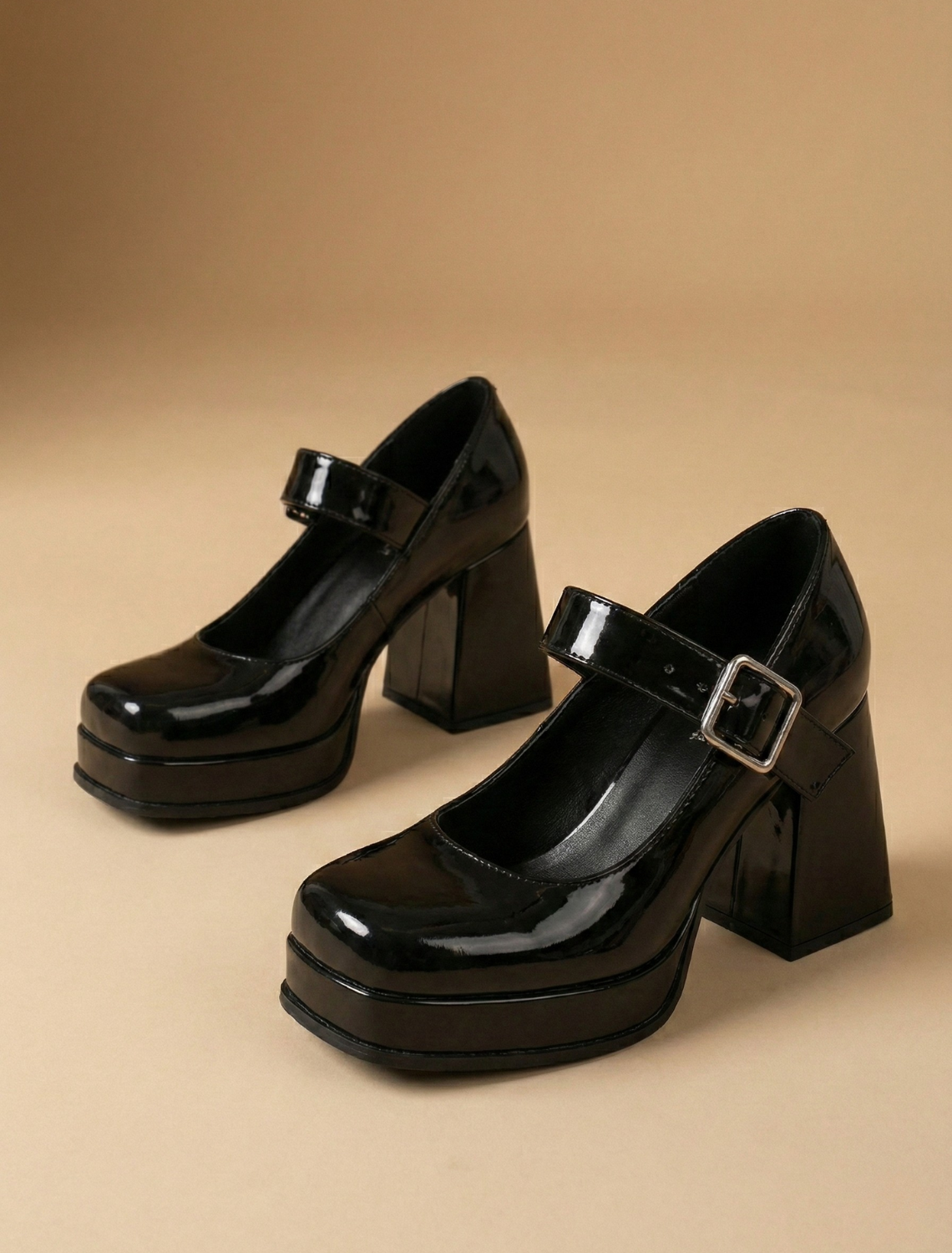 Riviera Glossy Platform Mary Jane Heels