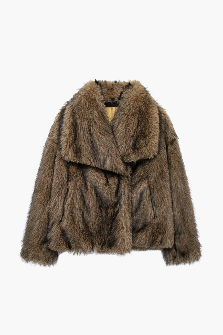 Margo & Main – faux fur wide collar short coat, additional view 15, US women's sizes