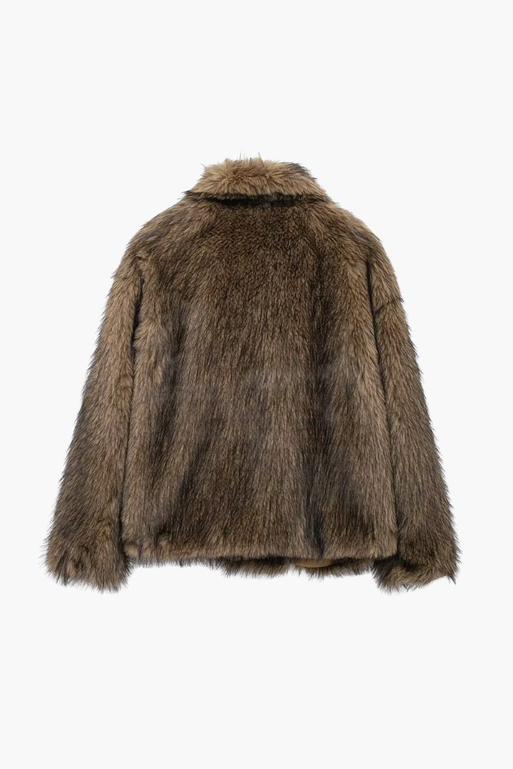 Margo & Main – faux fur wide collar short coat, additional view 16, US women's sizes
