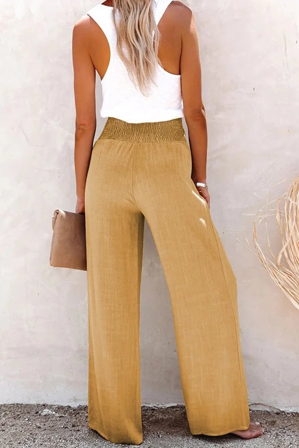 Alina Linen Blend Wide-Leg Pants