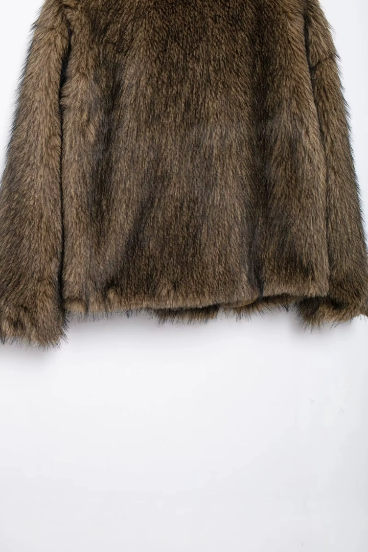 Margo & Main – faux fur wide collar short coat, additional view 19, US women's sizes