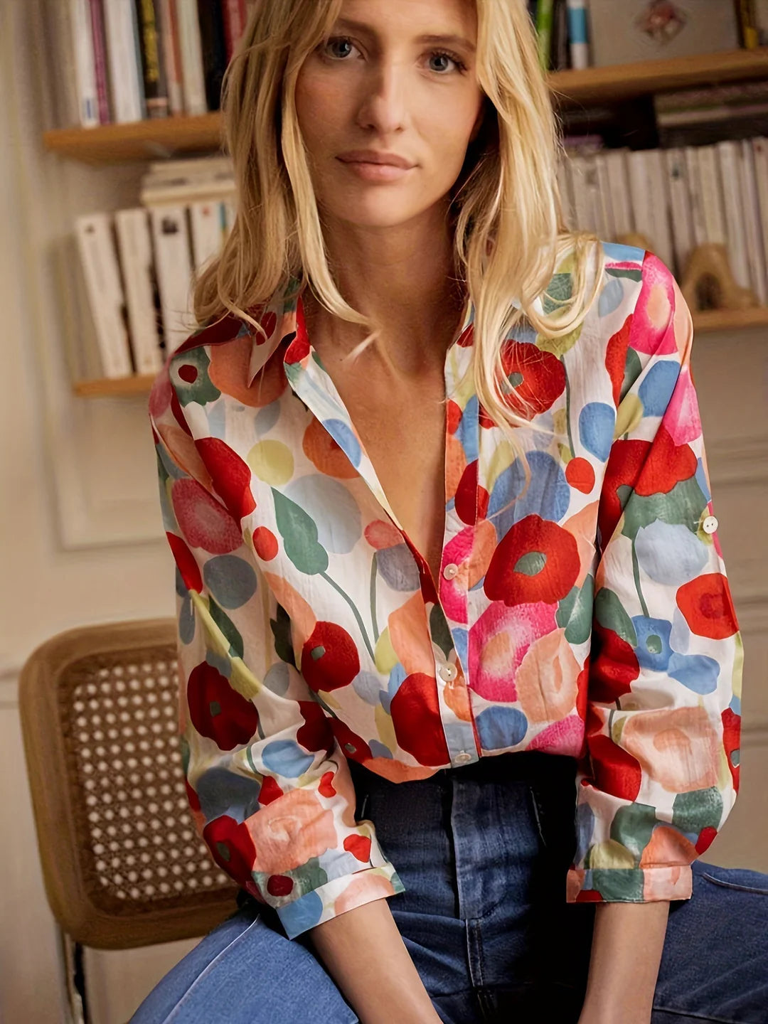 Sharon Colorful Print Blouse