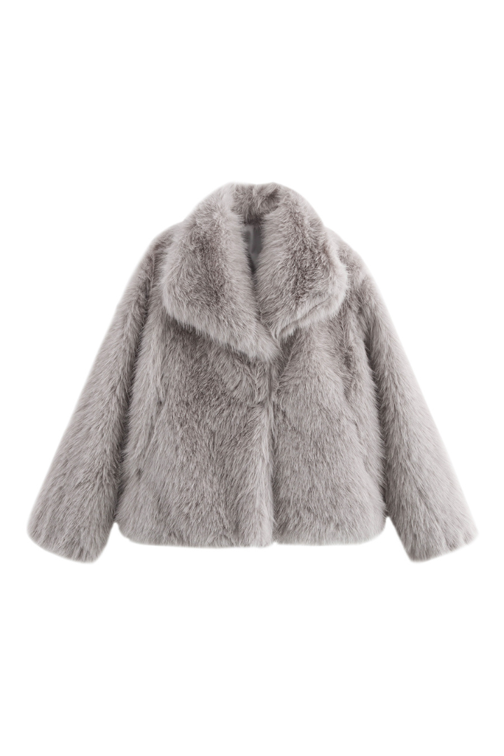 Margo & Main – faux fur wide collar short coat, additional view 38, US women's sizes