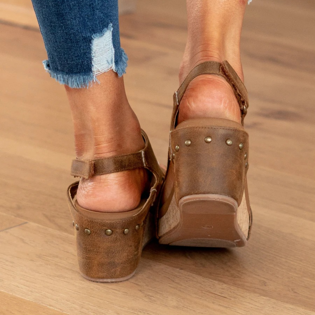 Gloria Orthopedic Cork Wedge Sandals