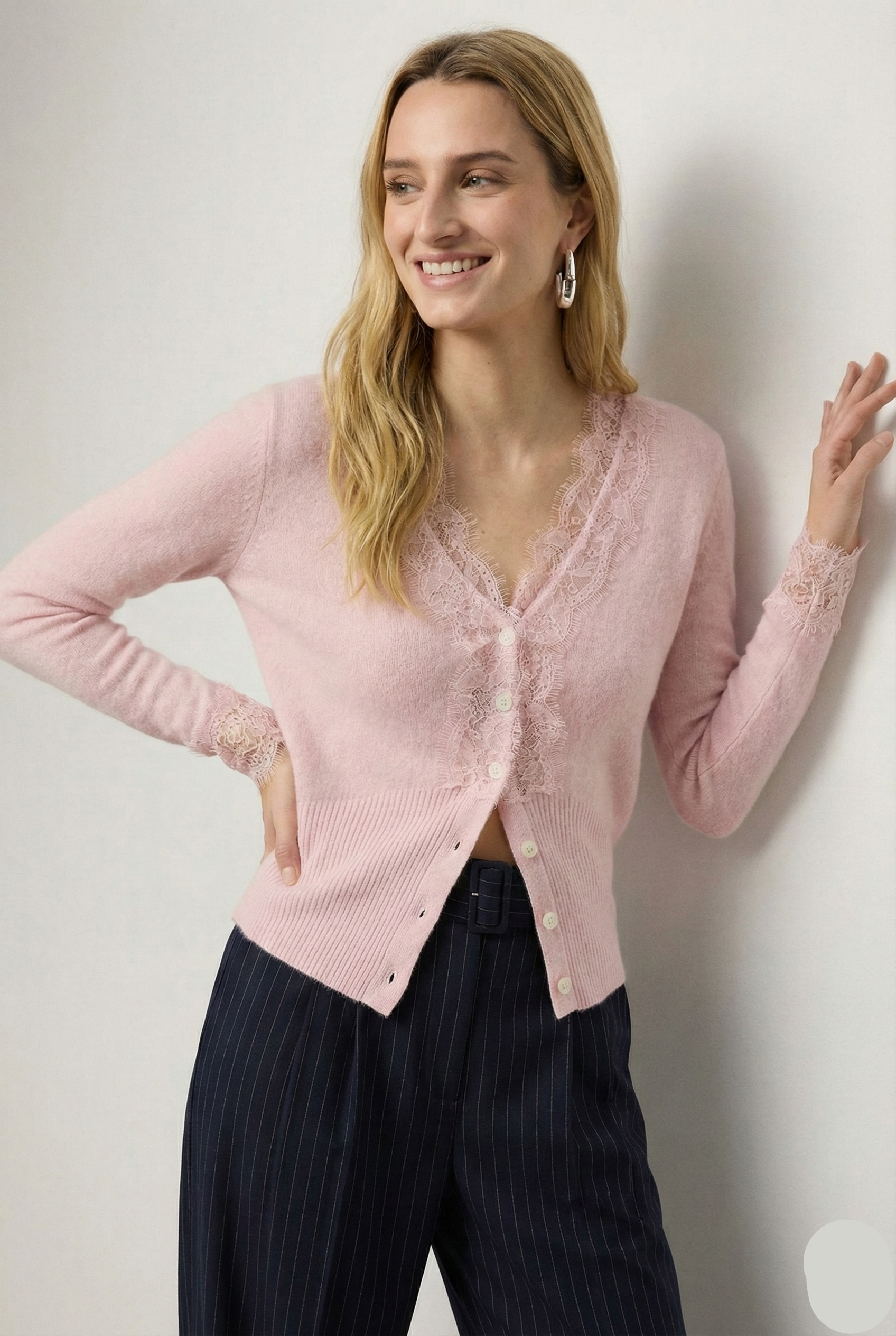 Amelia Cashmere Lace Cardigan