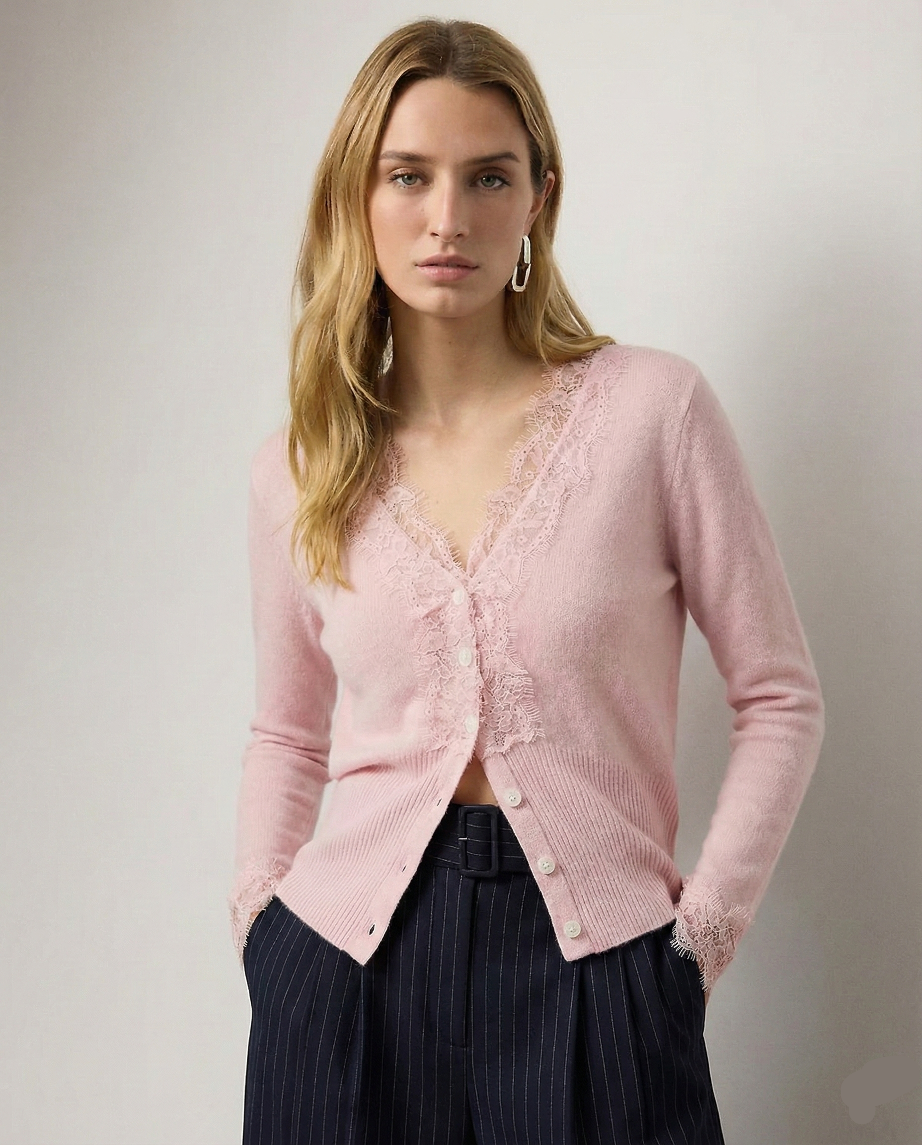 Amelia Cashmere Lace Cardigan