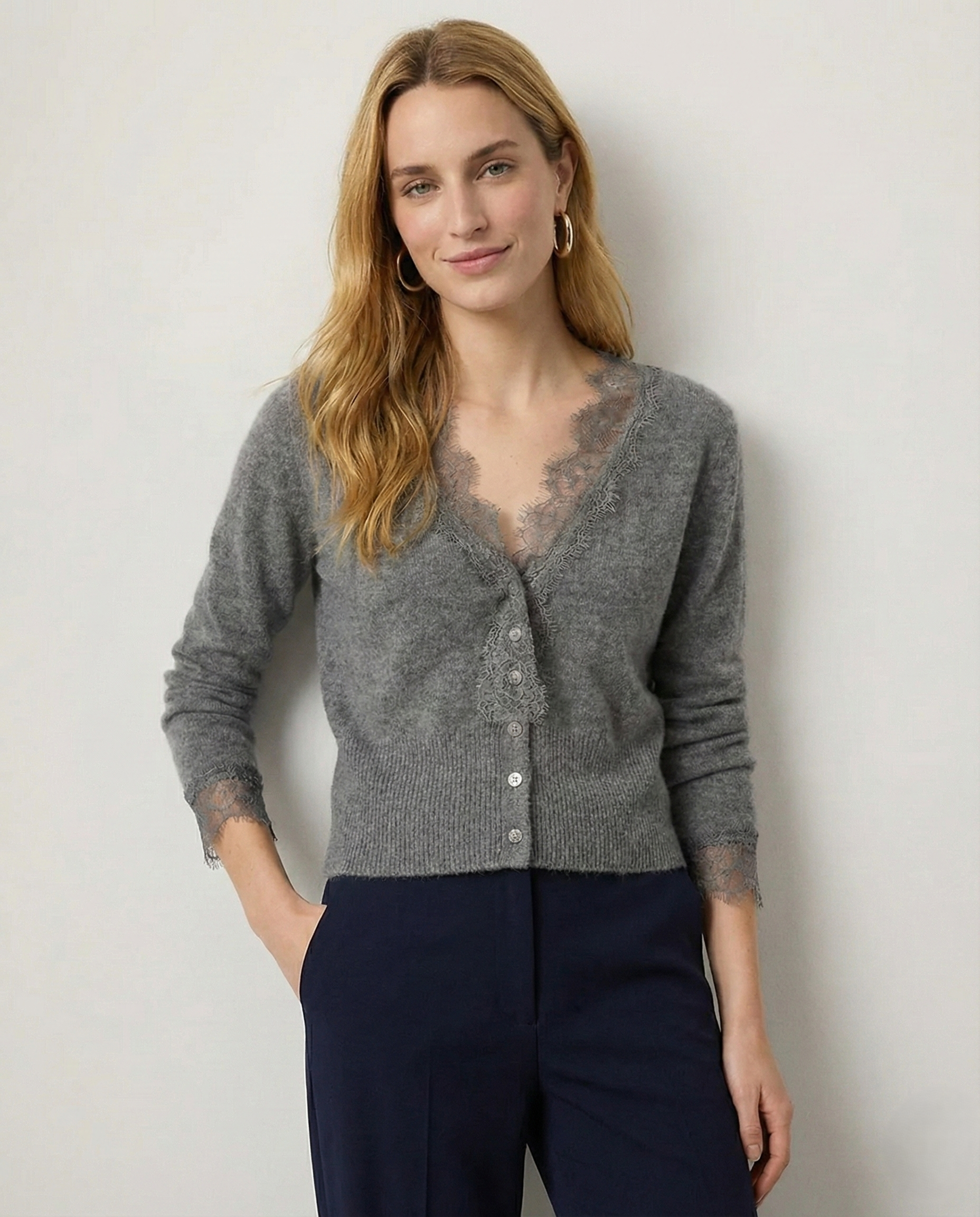 Amelia Cashmere Lace Cardigan