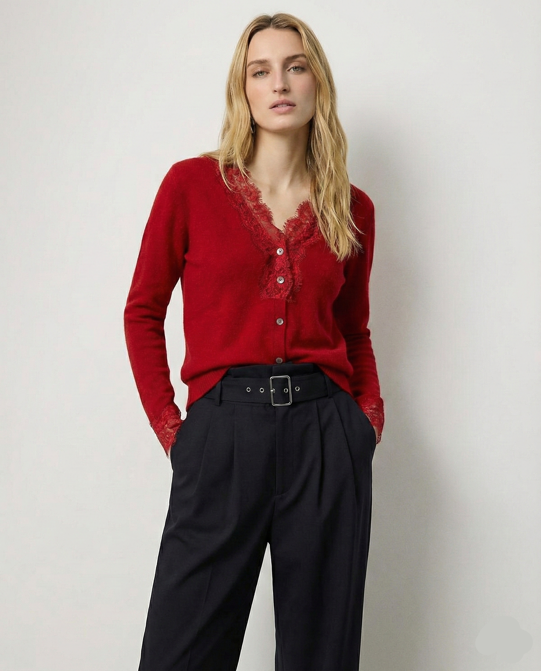 Amelia Cashmere Lace Cardigan