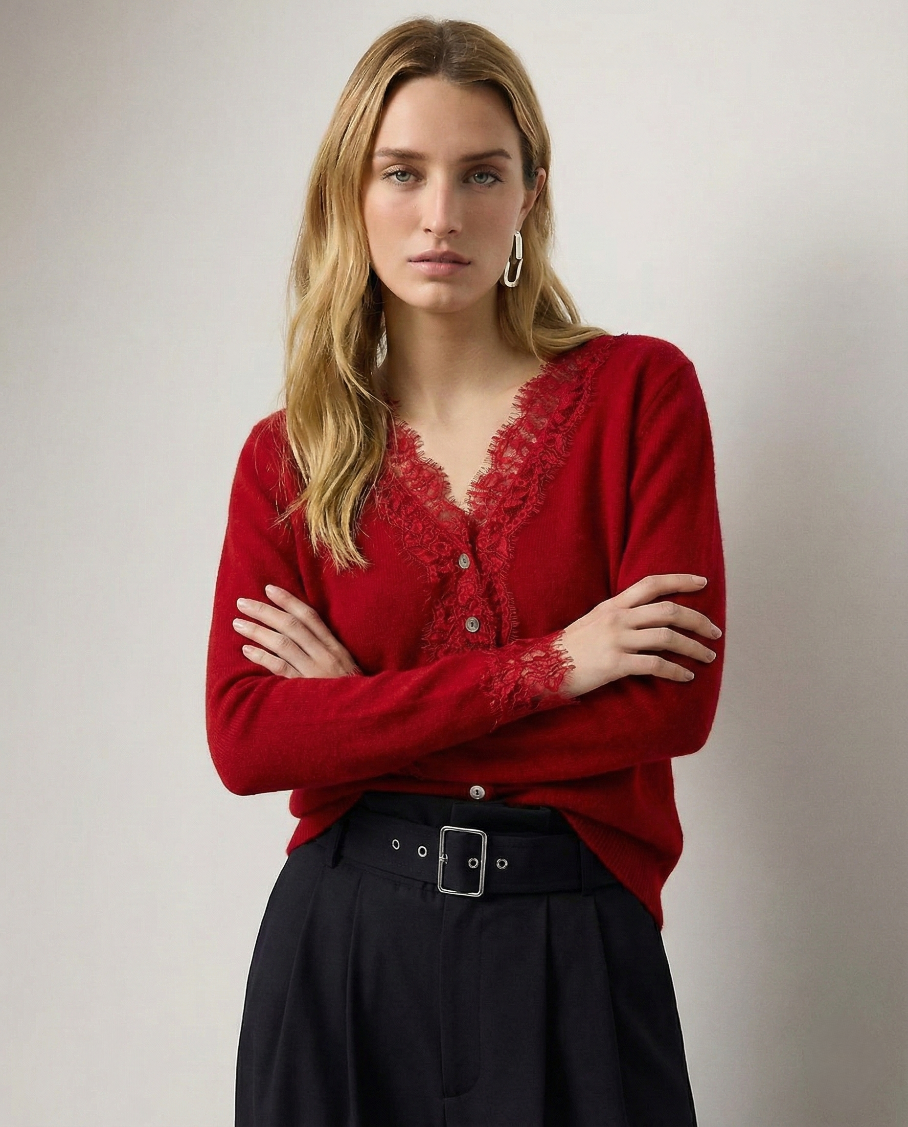 Amelia Cashmere Lace Cardigan