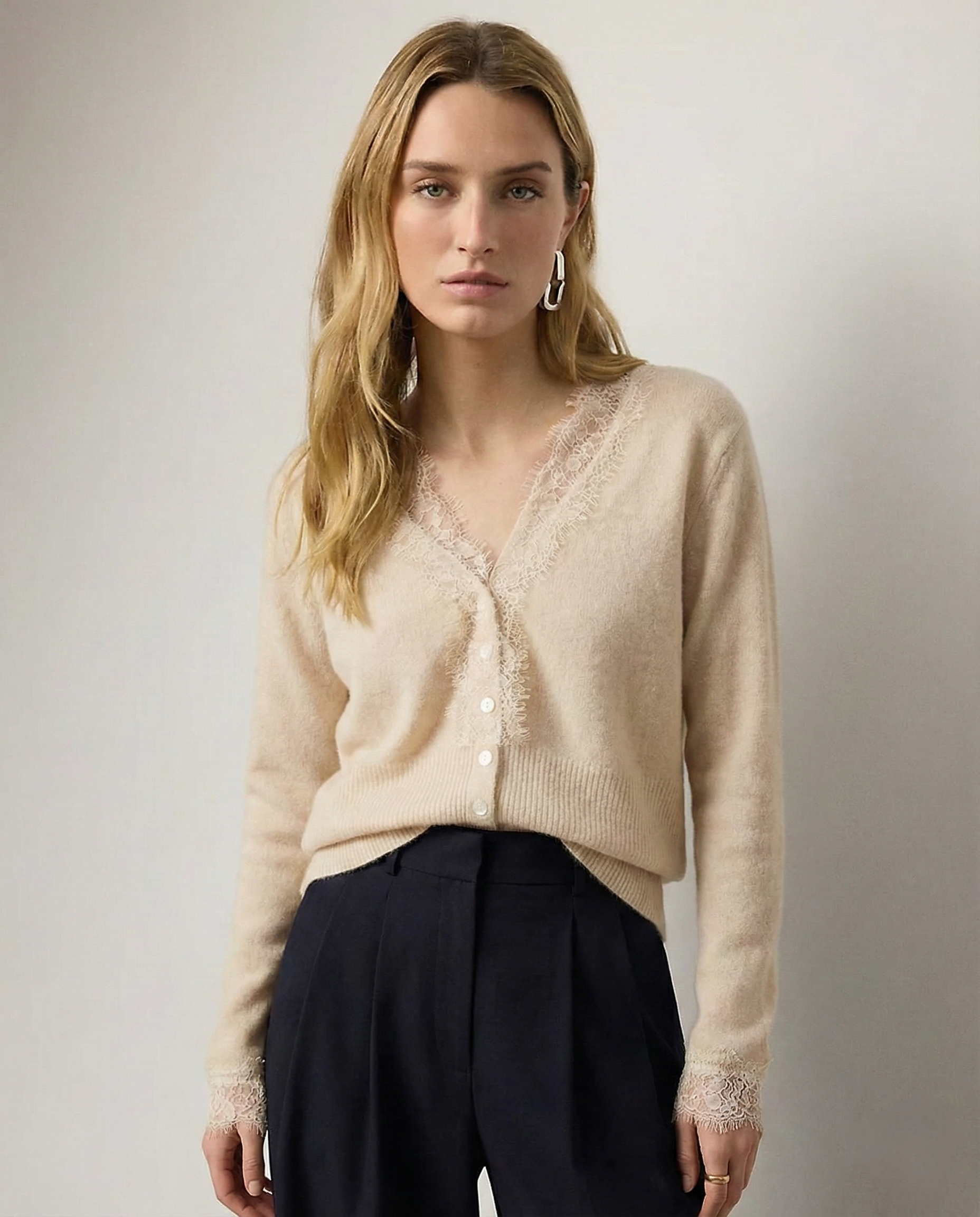 Amelia Cashmere Lace Cardigan