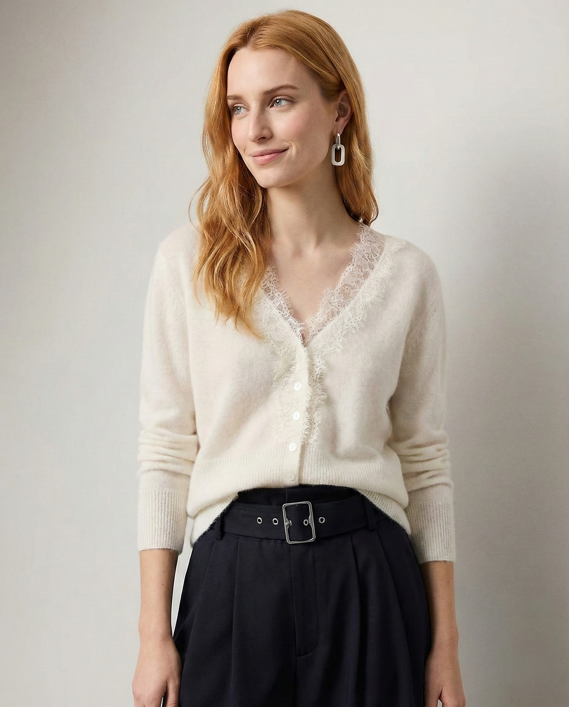 Amelia Cashmere Lace Cardigan