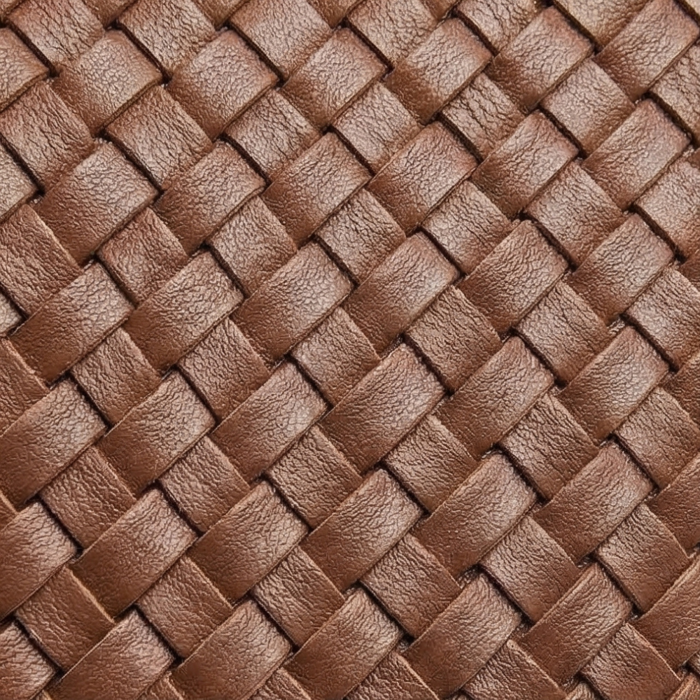 Margo & Main – Tessara brown woven tote, macro detail of the embossed basket weave