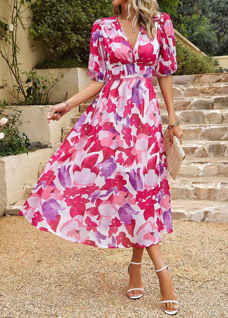 Elena Flowy Floral Midi Dress