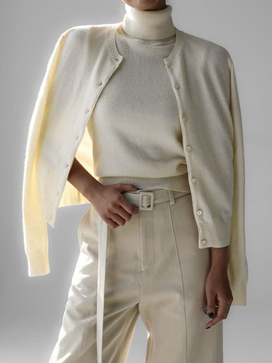 Madelief Mock Neck Knit Sweater Twinset