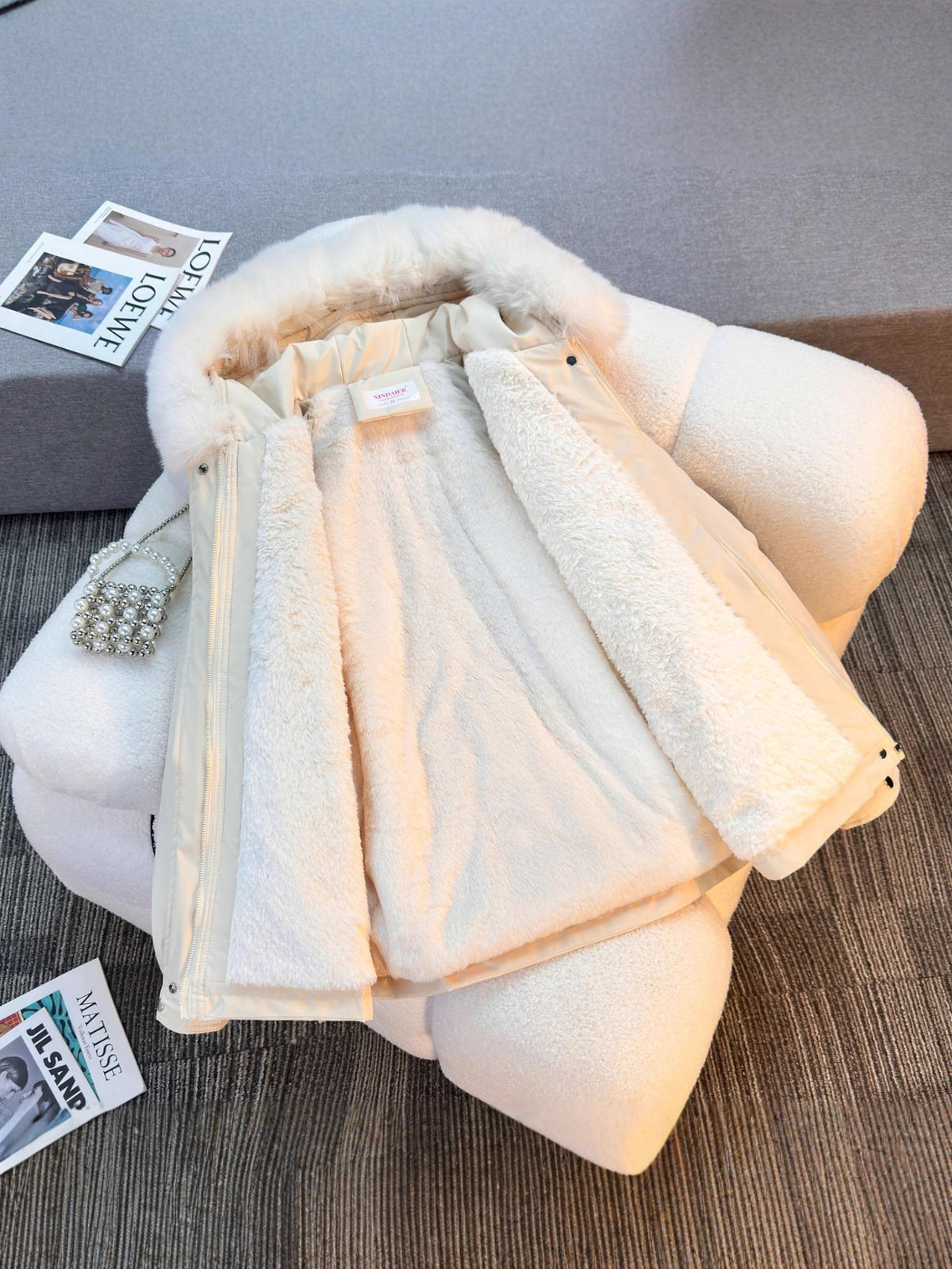 Lucretia Faux Fur Hood Fleece-Lined Parka