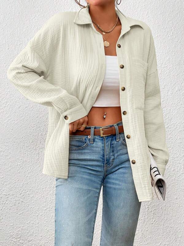 Mireya Lightweight Cotton Gauze Button-Up Shirt