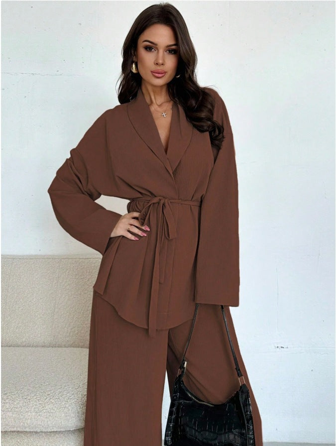 Yara Belted Wide Leg Two Piece Set