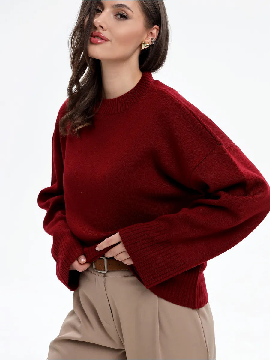 Margo & Main – ribbed-cuff oversized pullover sweater, fabric detail, US women's sizes