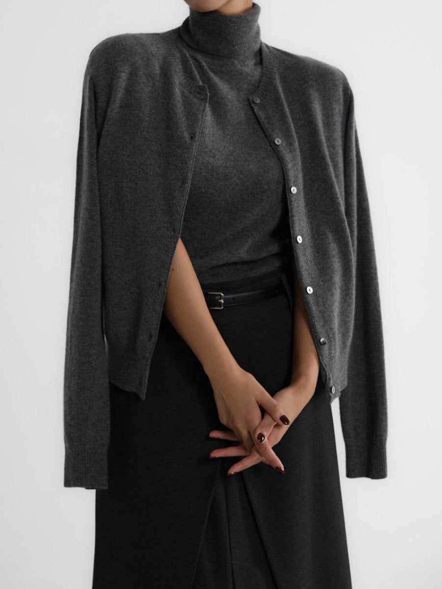 Madelief Mock Neck Knit Sweater Twinset
