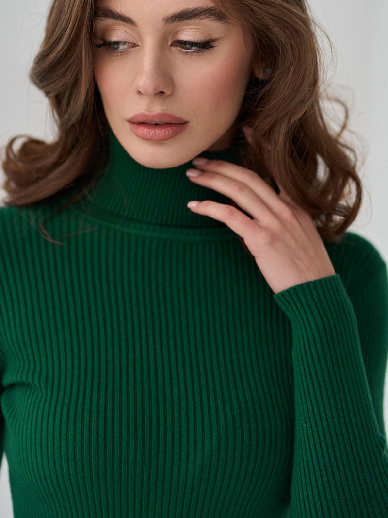 Margo & Main – cotton ribbed knit turtleneck sweater, additional view 16, US women's sizes