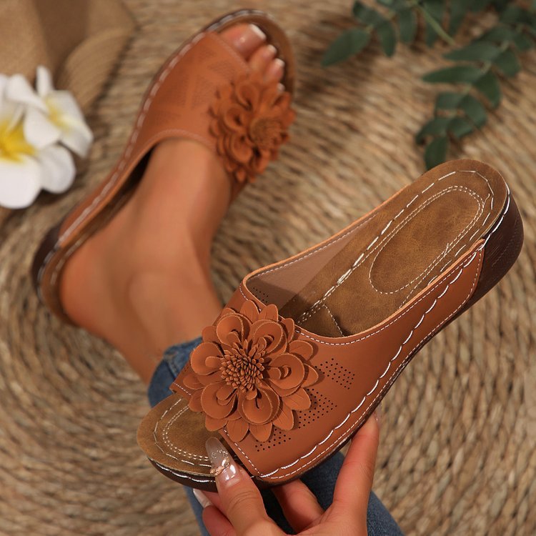 Autumn Floral Comfort Slide Sandals