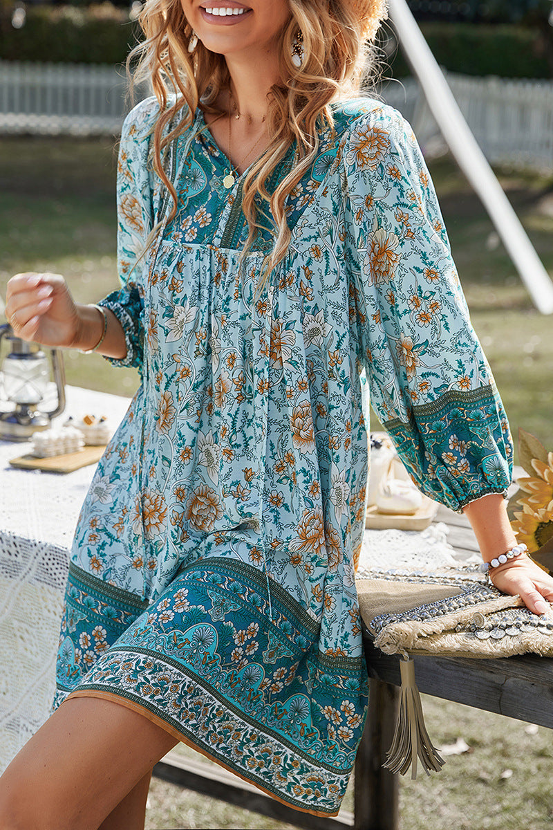Ellora Boho Floral Tunic Dress