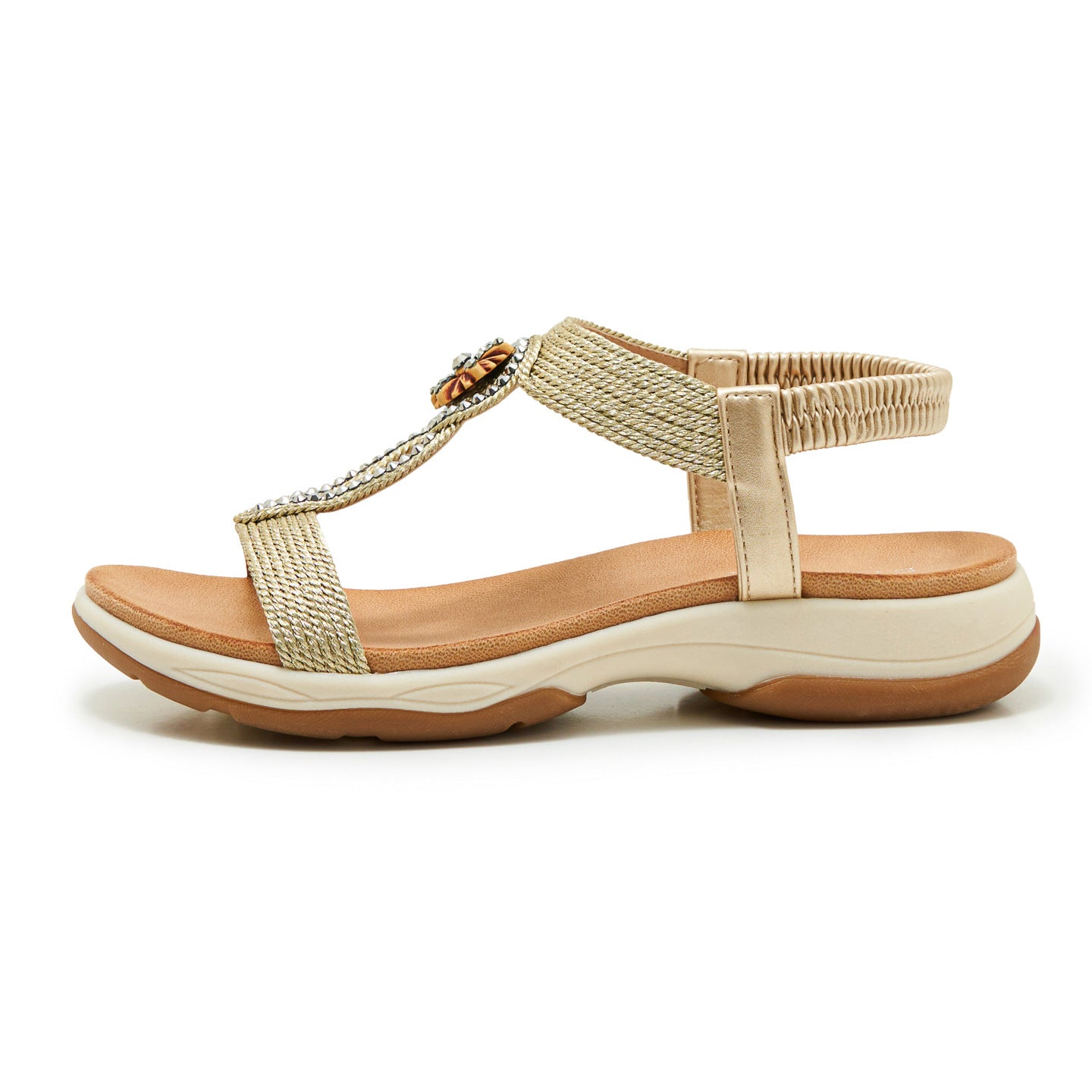 Cassidy Jeweled T-Strap Sandals