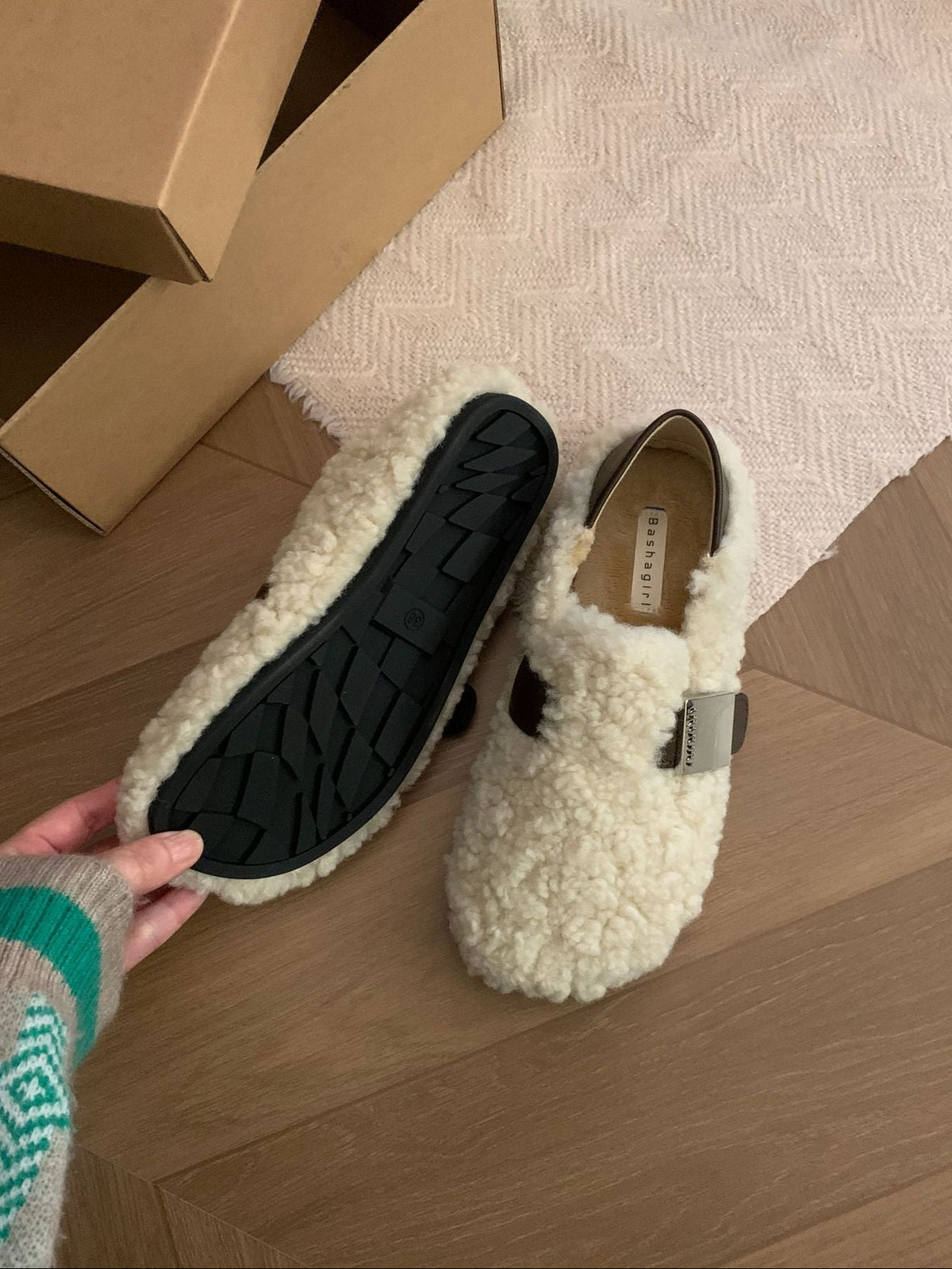 Olimpia Fleece-Lined Buckle Strap Loafers