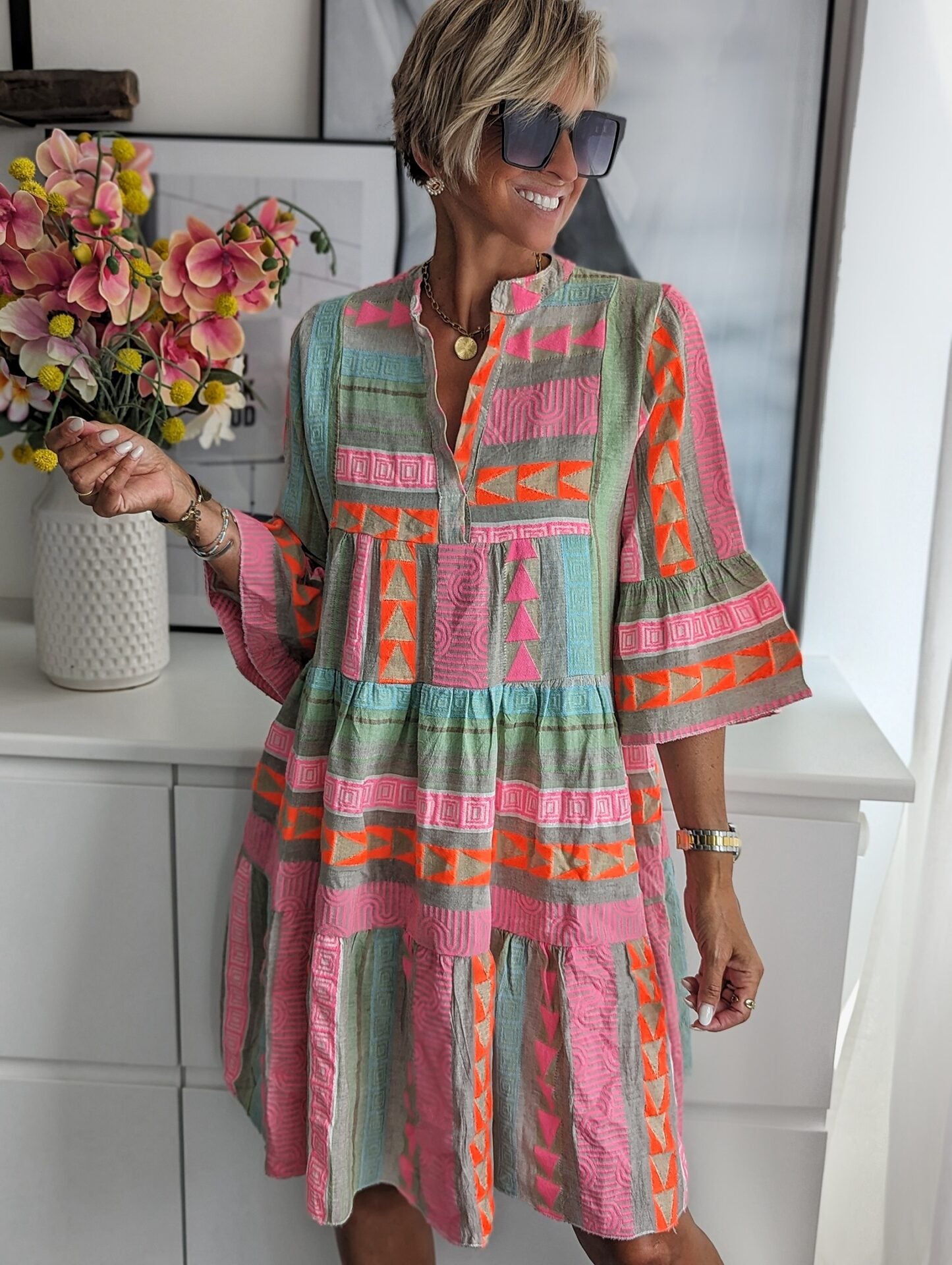 Liora Relaxed Printed Mini Dress
