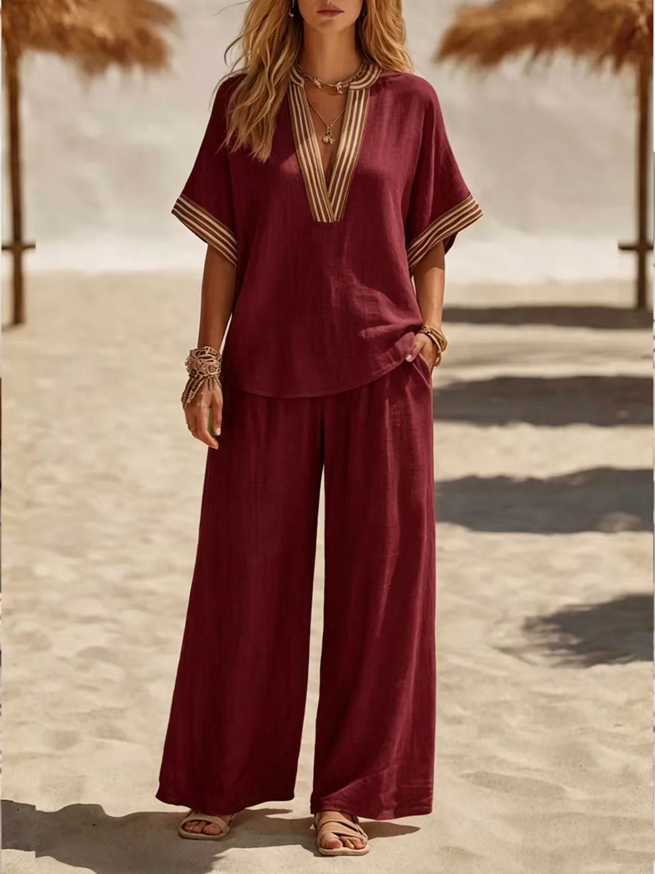 Sable Linen Blend Resort Set