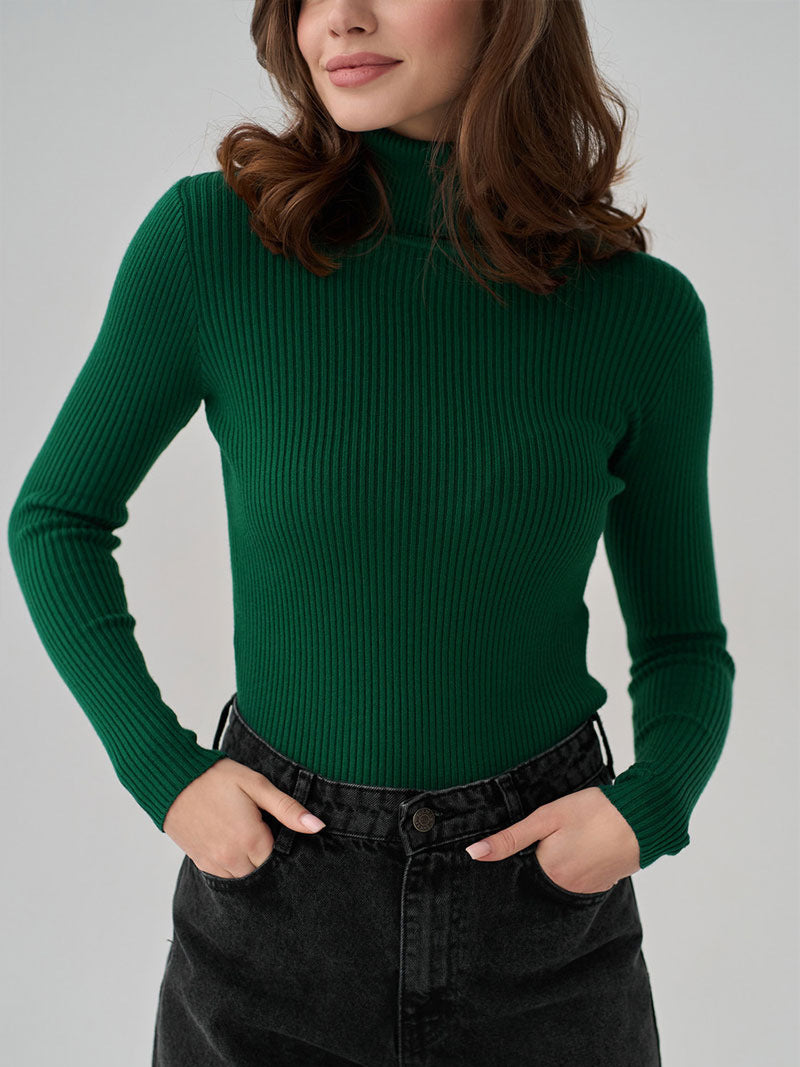 Margo & Main – cotton ribbed knit turtleneck sweater, additional view 14, US women's sizes