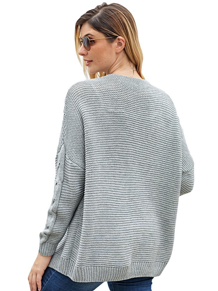 Edith Oversized Cable Knit Open Cardigan