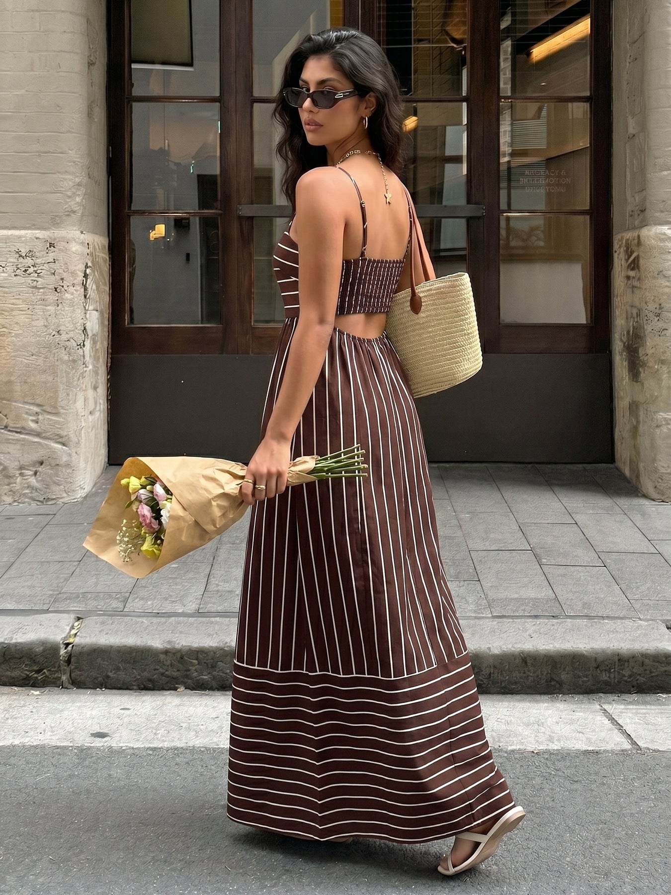 Helen Coastal Stripe Maxi Dress
