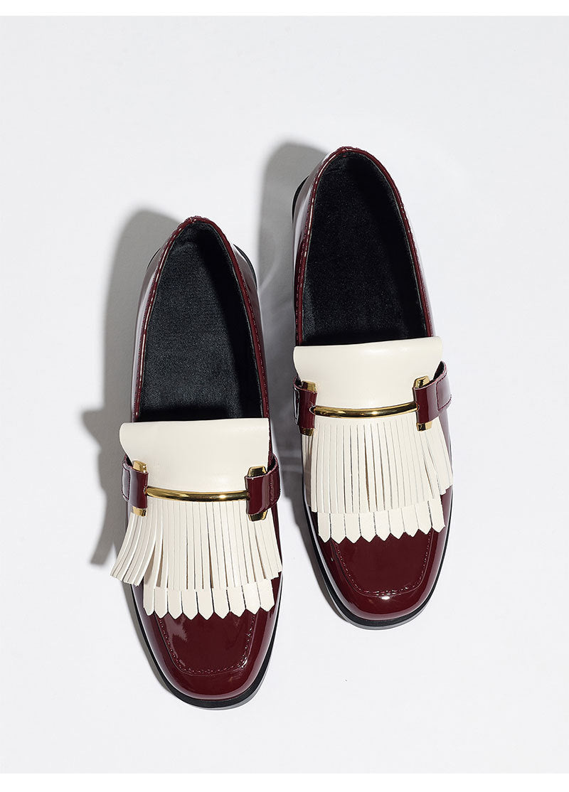 Beatrice Patent Fringe Loafers
