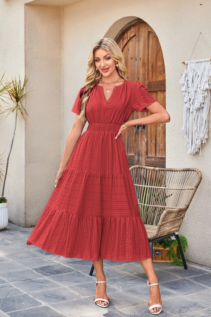 Odalys Tiered Flutter Sleeve Midi Dress