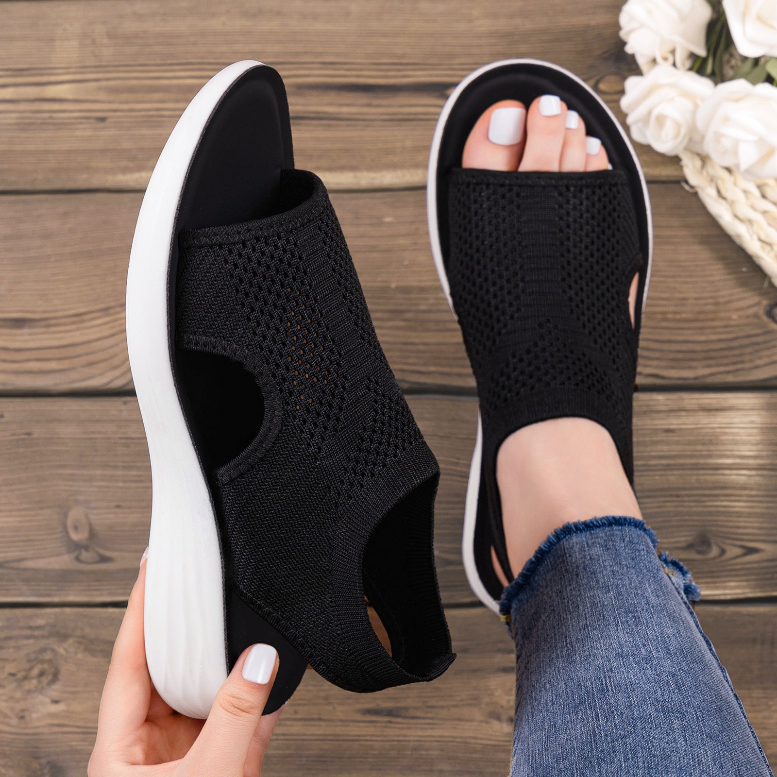Monica Comfort Knit Sandals