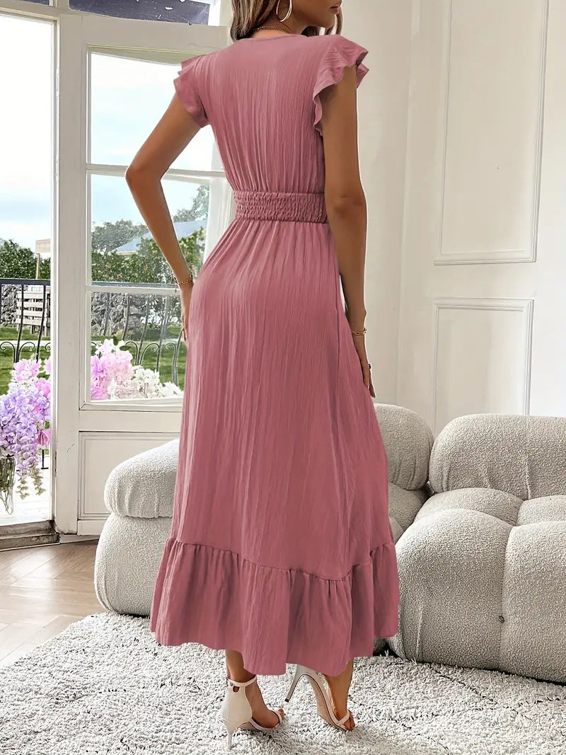 Serafina Ruffle Sleeve Maxi Dress