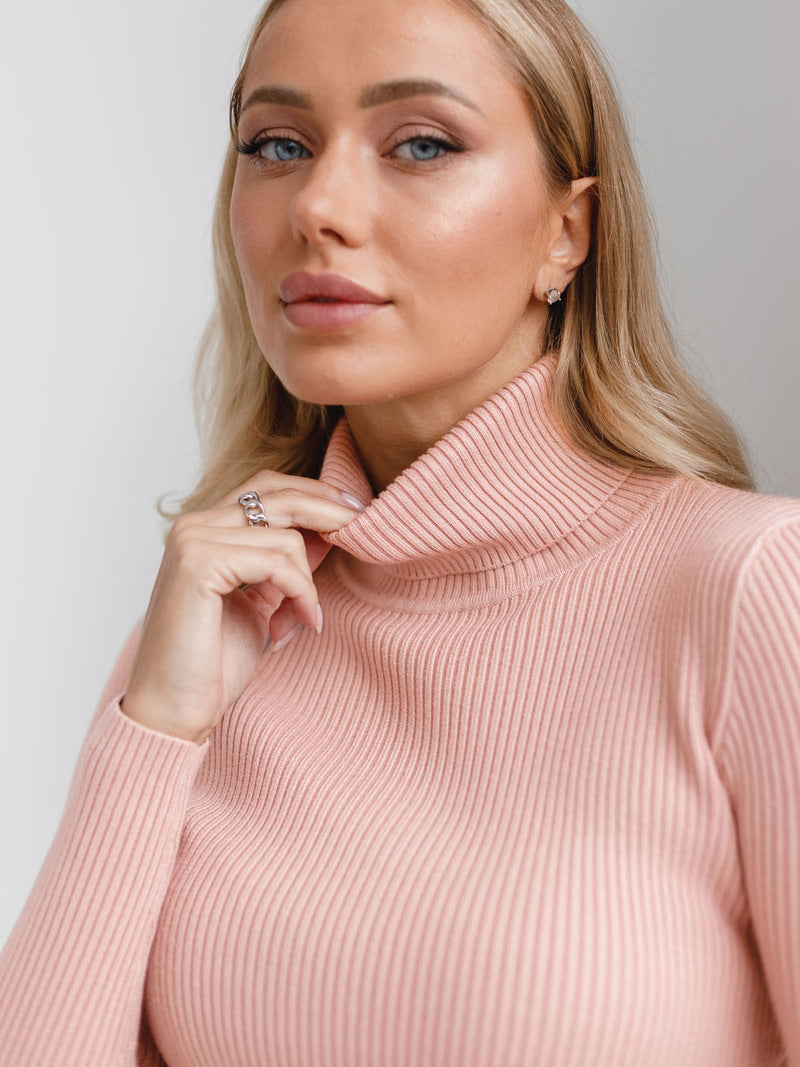 Margo & Main – cotton ribbed knit turtleneck sweater, additional view 19, US women's sizes
