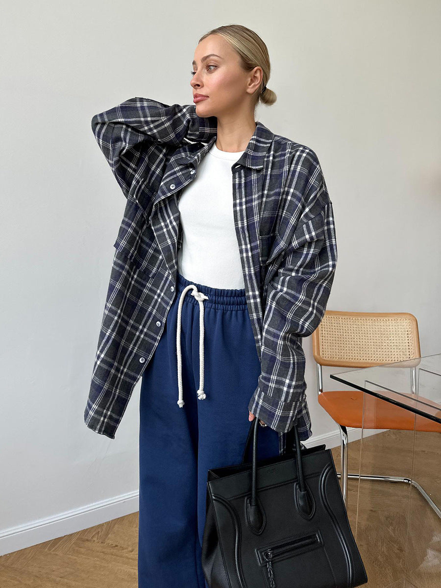 Raquel Oversized Plaid Flap Pocket Shacket