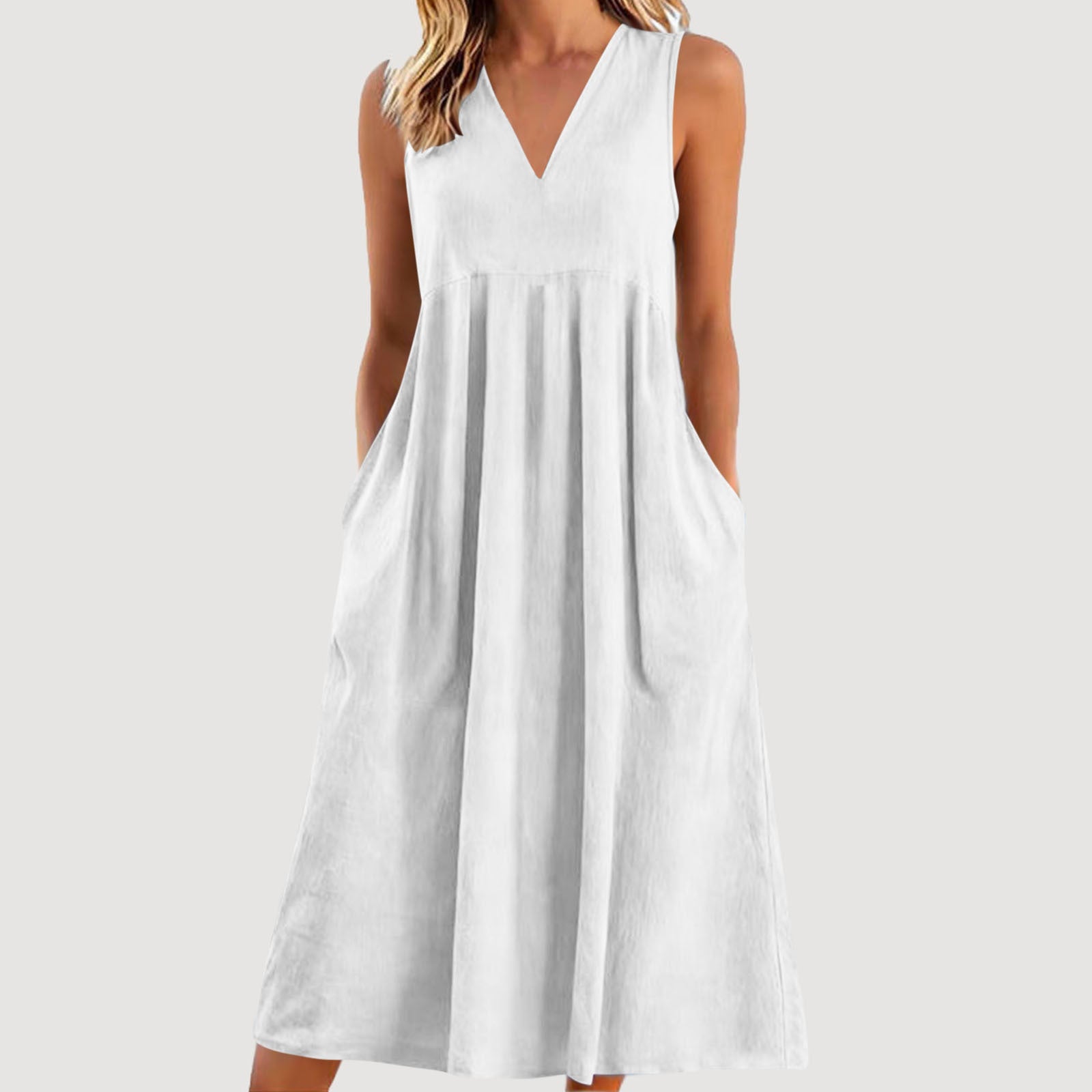 Vanya Cotton Linen Midi Dress