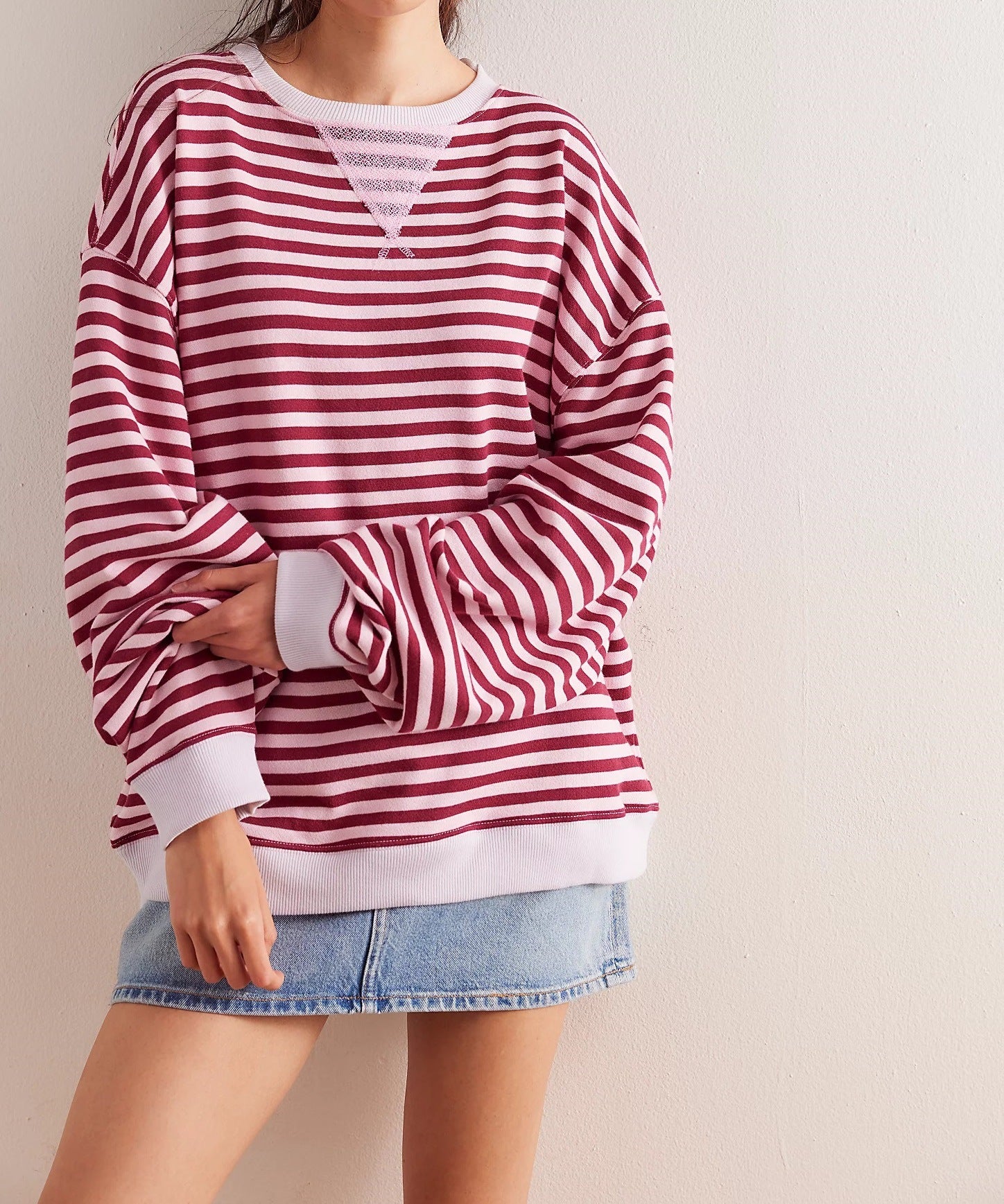 Flore Striped Oversized Crewneck Sweater