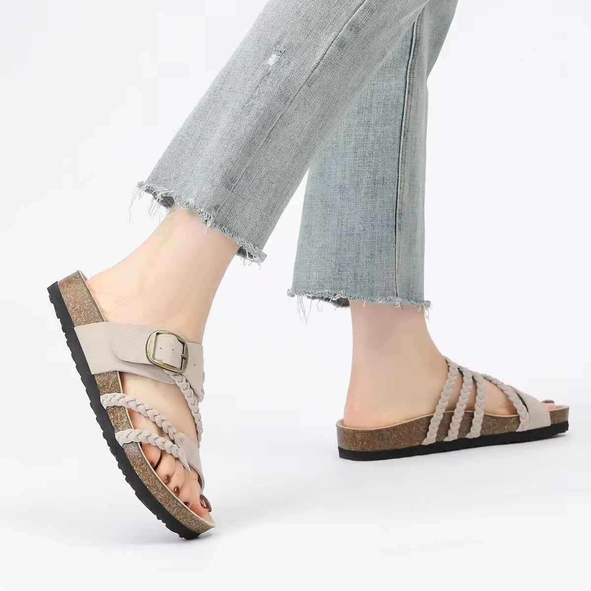 Hayleigh Braided Cork Footbed Sandals