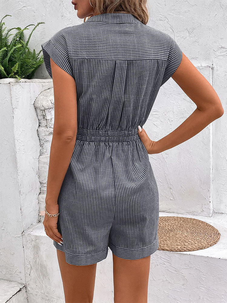 Nancy Relaxed Fit Belted Summer Romper