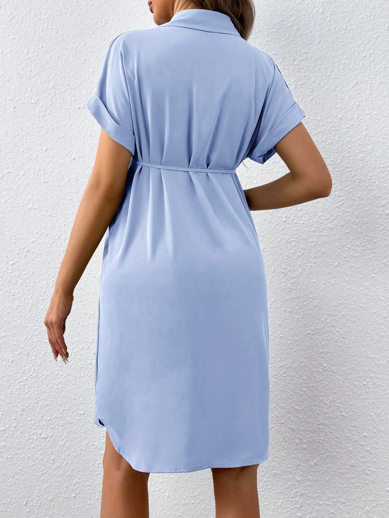Camille Maternity Belted Shirt Dress