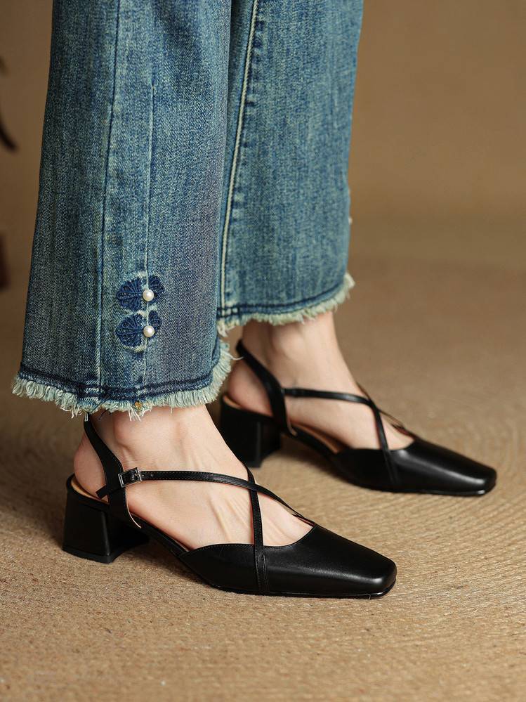 Margo & Main – genuine leather slingback mary janes, close-up view, US women's sizes