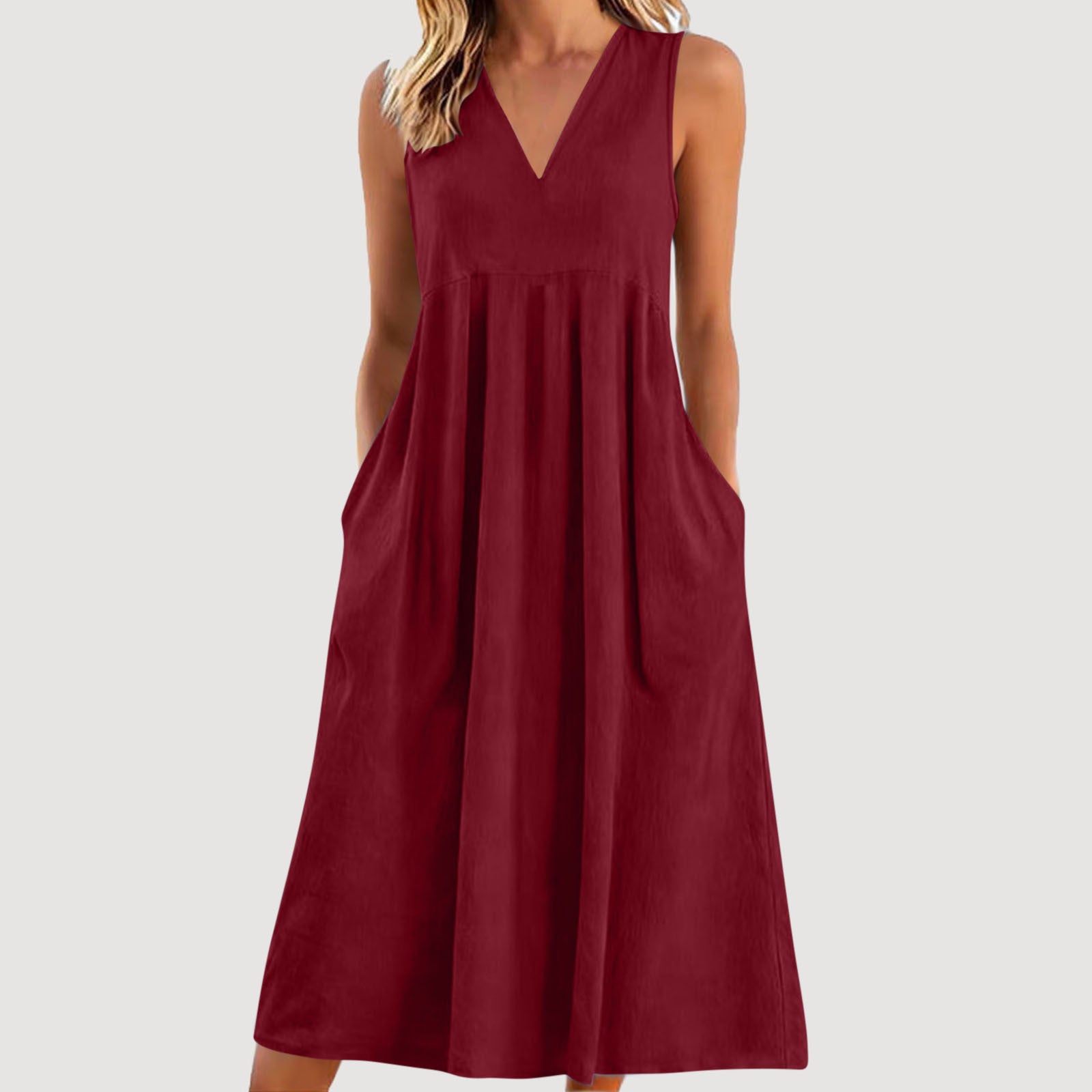 Vanya Cotton Linen Midi Dress