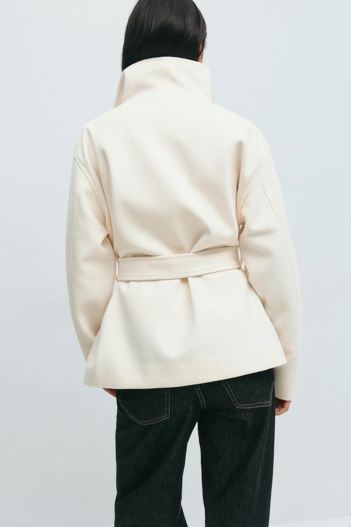 Lorna Belted Stand Collar Wool Coat