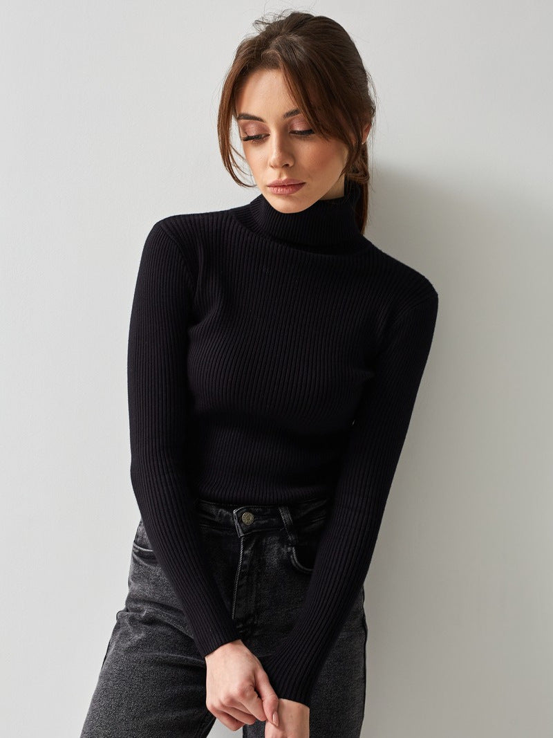 Margo & Main – cotton ribbed knit turtleneck sweater, additional view 11, US women's sizes
